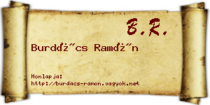 Burdács Ramón névjegykártya